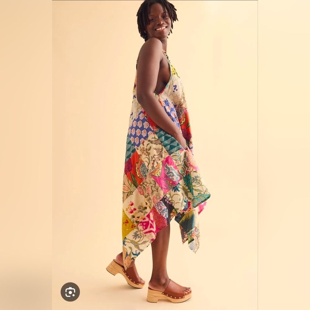 Vibrant Asymmetrical Patchwork Dress